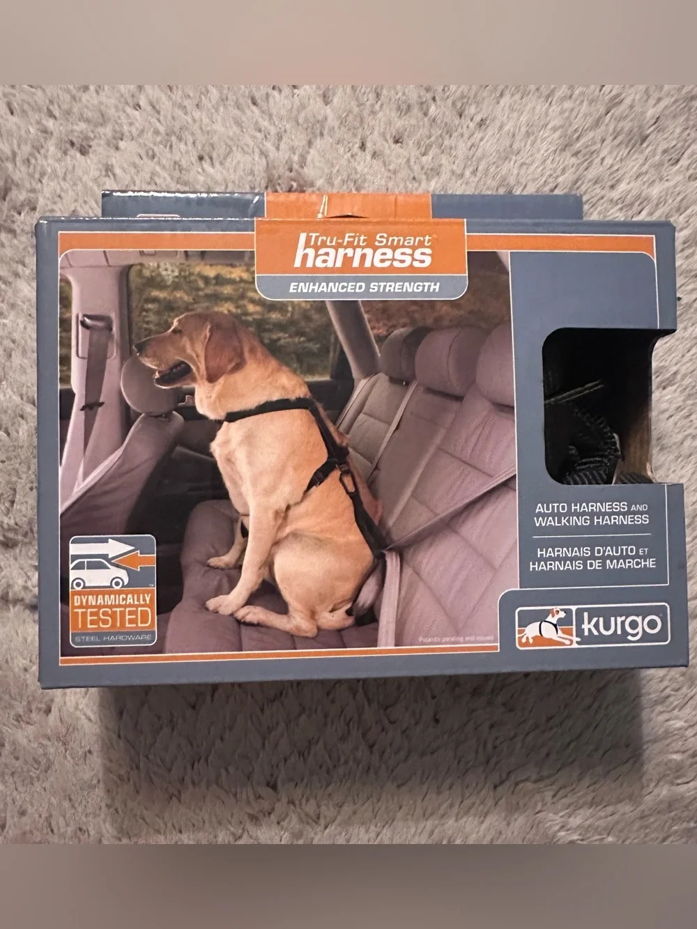 Kurgo Tru-Fit Smart Dog Car Safety Harness Black Large 50-80lb Vehicle Restraint